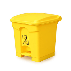 BYFT008448 AKC Trash Bin with Pedal 30 Ltr Yellow Plastic Set of 1