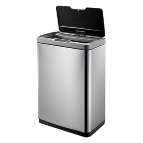 BYFT008487 EKO Dust Bin with Plastic Inner Bucket 80 Ltr Silver Black Plastic Set of 1