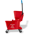 BYFT008511 AKC Mop Bucket with Deluxe Wringer 32 Ltr Red Plastic Set of 1