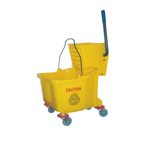 BYFT008516 AKC Mop Bucket with Side Press Wringer Yellow Plastic Set of 1_1