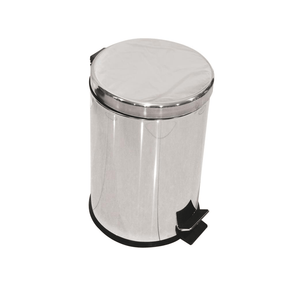 BYFT008578 AKC Dust Bin 12 Ltr Silver Stainless Steel Set of 1