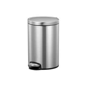 BYFT008589 EKO Trash Can 44 cm Silver Stainless Steel Set of 1