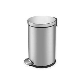 BYFT008591 EKO Trash Bin with Pedal 12 Ltr Silver Black Plastic Set of 1