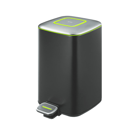 BYFT008594 EKO Trash Can with Lid 6 Ltr Black Silver Plastic Set of 1.png