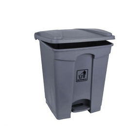 BYFT008614 AKC Trash Can with Pedal Grey Plastic Set of 1