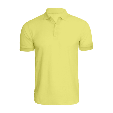 BYFT008731 BYFT Plain Lemon Yellow Polo Neck T Shirt Cotton 220 GSM Set of 1.png