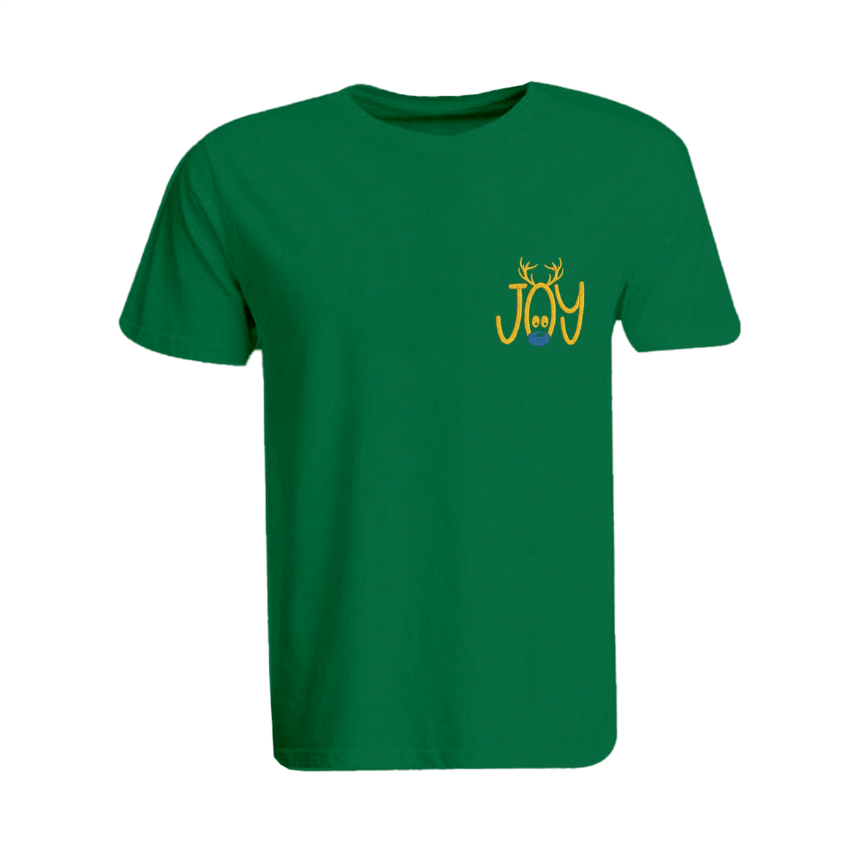BYFT008838 BYFT Super Round Neck T Shirt Green Embroidery Reindeer Joy Set of 1.png