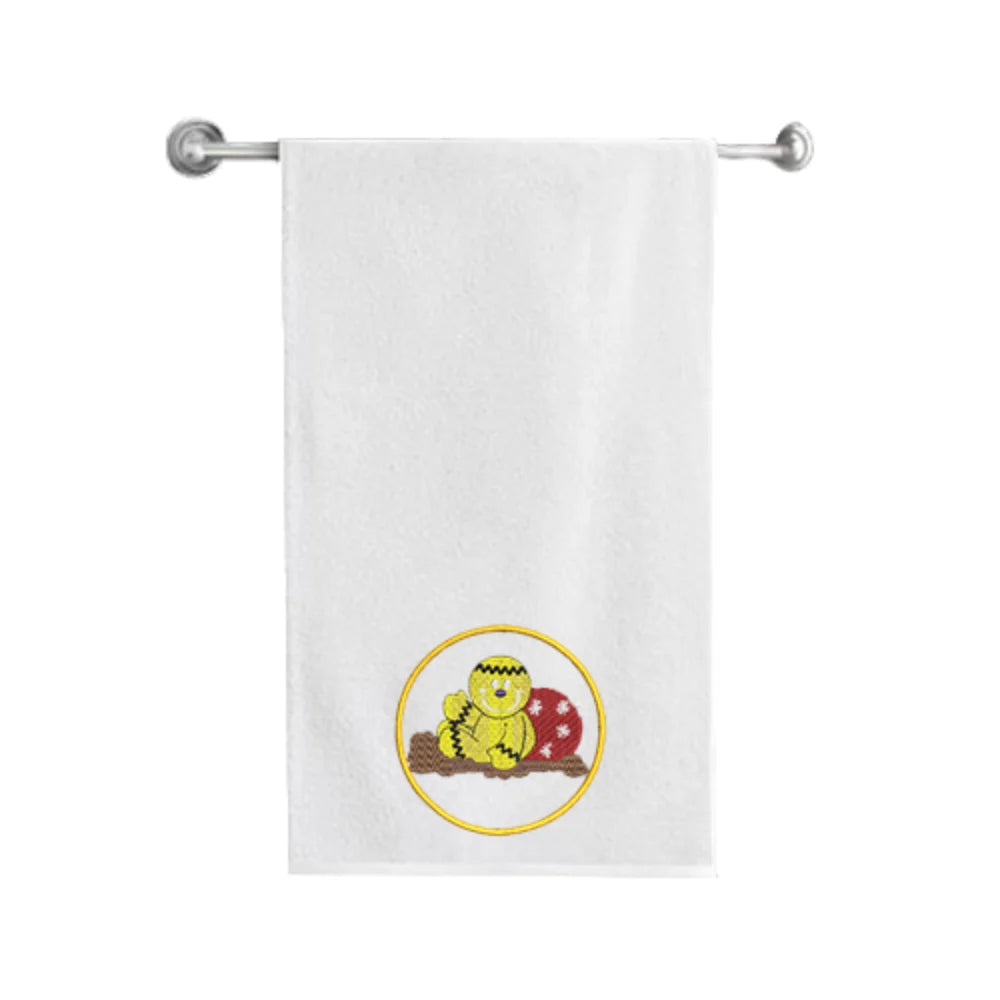 BYFT Embroidered For You Personalised Cotton Towel - Gingerbread Design High Quality Embroidery Perfect For Gifting