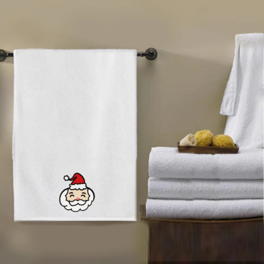 BYFT Embroidered For You Personalised Cotton Towel - Santaclaus Design High Quality Embroidery Perfect For Gifting