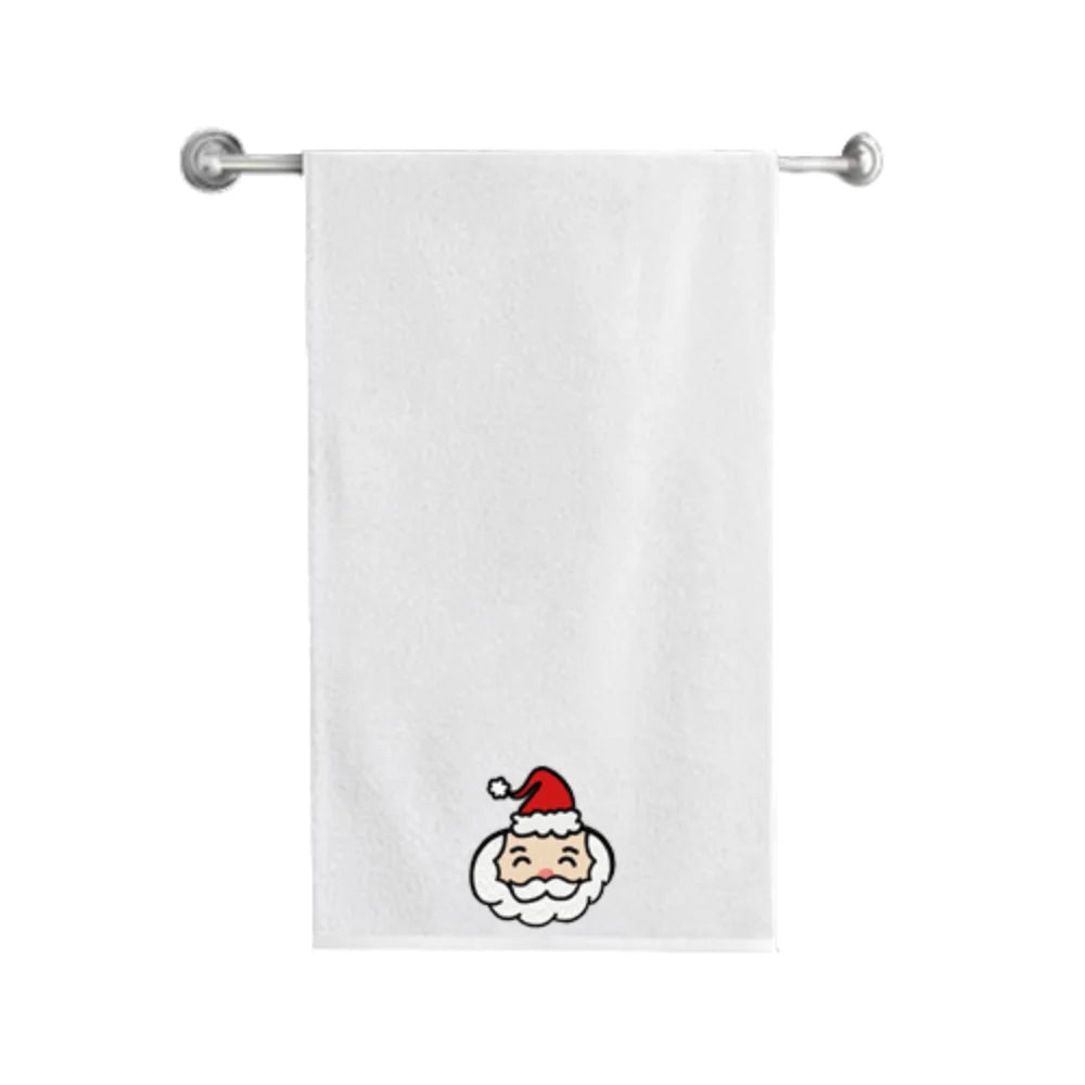 BYFT Embroidered For You Personalised Cotton Towel - Santaclaus Design High Quality Embroidery Perfect For Gifting