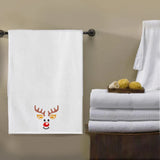 BYFT Embroidered For You Personalised Cotton Towel - Reindeer Design High Quality Embroidery Perfect For Gifting