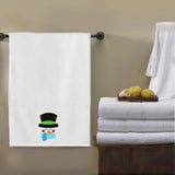 BYFT Embroidered For You Personalised Cotton Towel - Snowman with Scarf & Black Cap Design High Quality Embroidery Perfect For Gifting