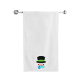 BYFT Embroidered For You Personalised Cotton Towel - Snowman with Scarf & Black Cap Design High Quality Embroidery Perfect For Gifting