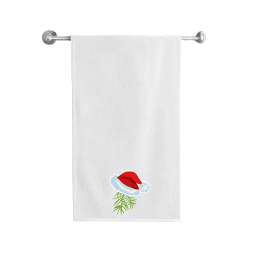 BYFT Embroidered For You Personalised Cotton Towel - Christmas Cap Design High Quality Embroidery Perfect For Gifting