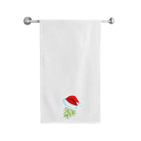 BYFT Embroidered For You Personalised Cotton Towel - Christmas Cap Design High Quality Embroidery Perfect For Gifting
