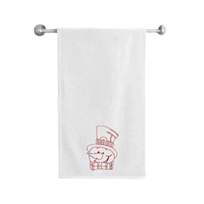 BYFT Embroidered For You Personalised Cotton Towel - Snowman with Scarf & Cap Design High Quality Embroidery Perfect For Gifting