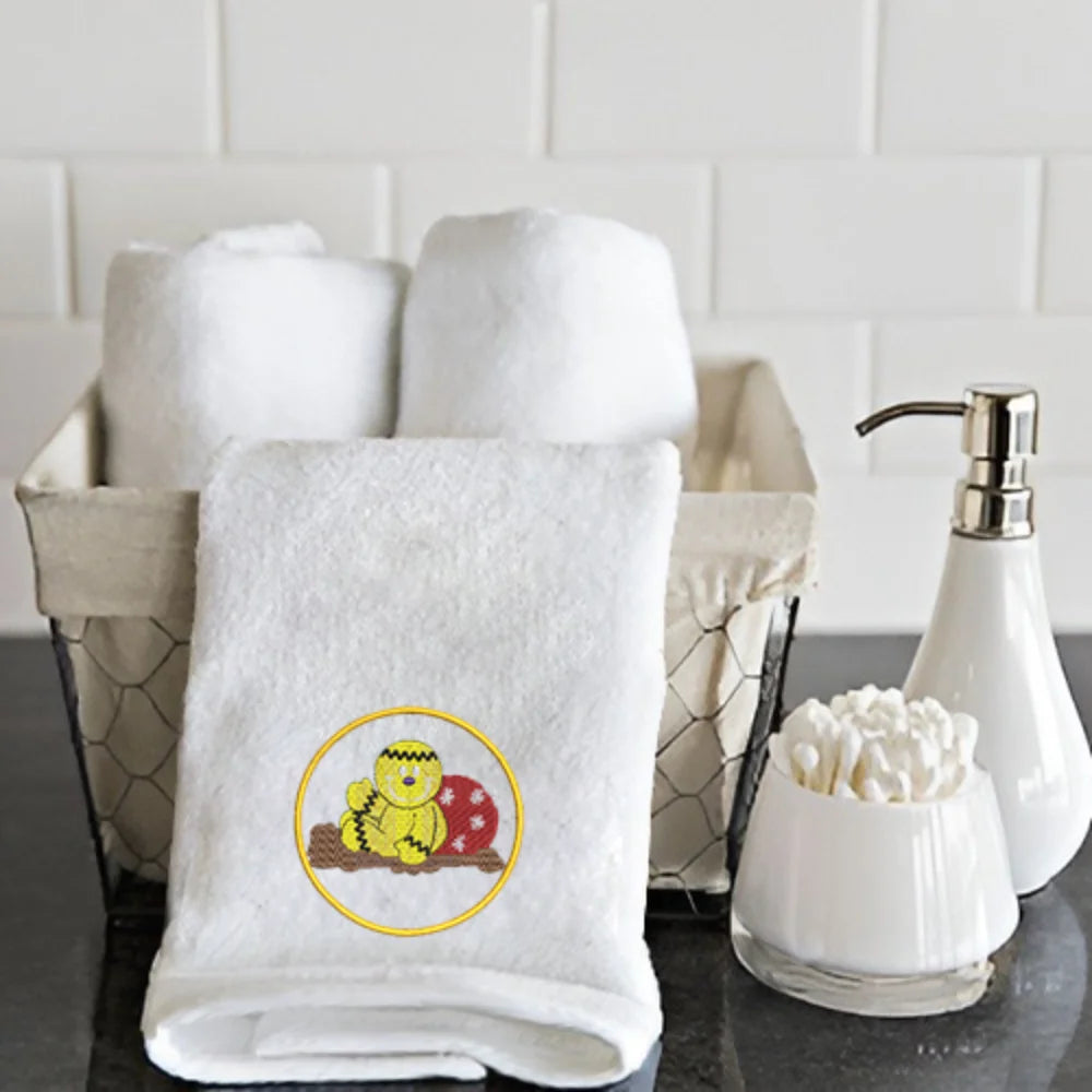 BYFT Embroidered For You Personalised Cotton Towel - Gingerbread Design High Quality Embroidery Perfect For Gifting