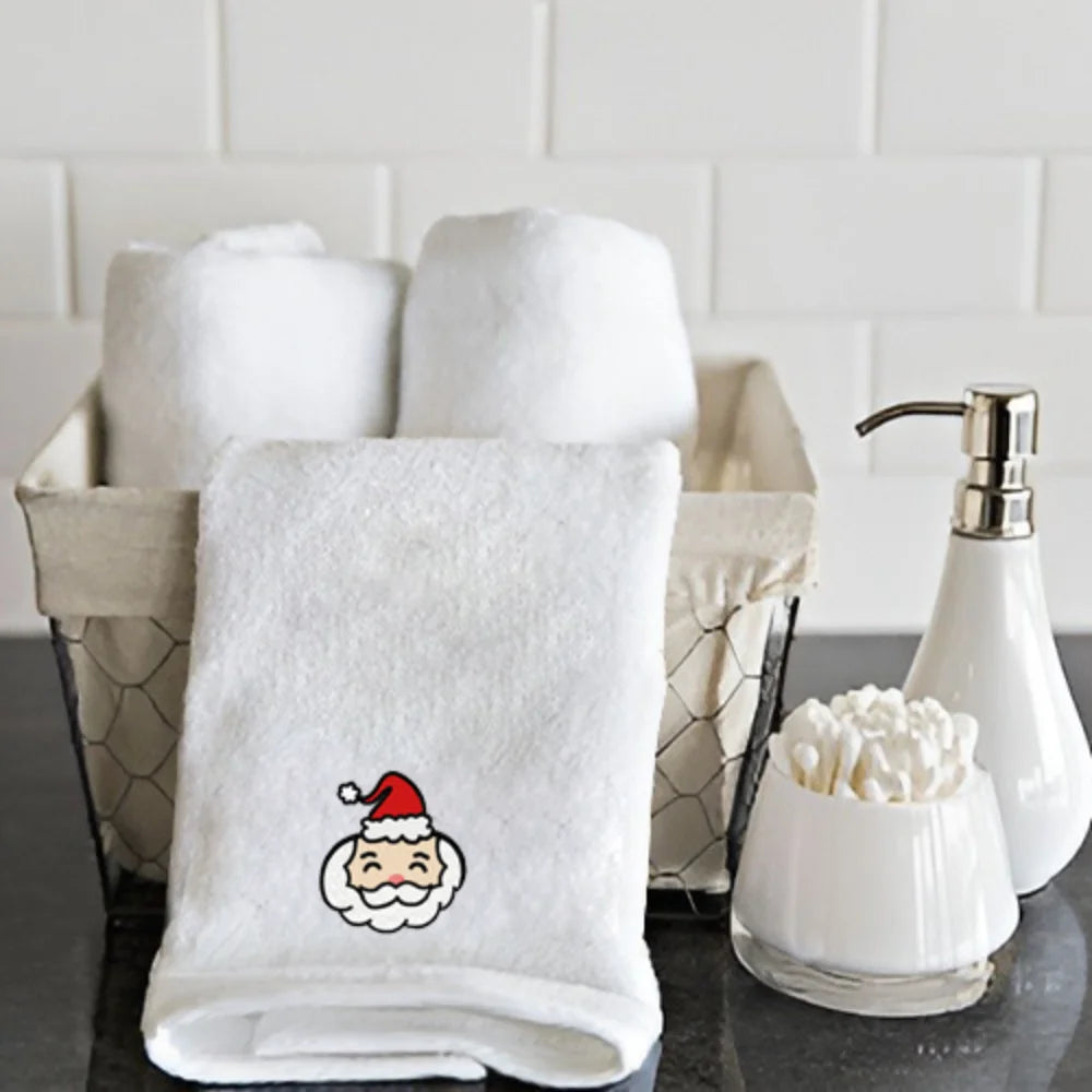 BYFT Embroidered For You Personalised Cotton Towel - Santaclaus Design High Quality Embroidery Perfect For Gifting
