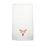 BYFT Embroidered For You Personalised Cotton Towel - Reindeer Design High Quality Embroidery Perfect For Gifting
