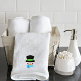 BYFT Embroidered For You Personalised Cotton Towel - Snowman with Scarf & Black Cap Design High Quality Embroidery Perfect For Gifting