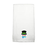 BYFT Embroidered For You Personalised Cotton Towel - Snowman with Scarf & Black Cap Design High Quality Embroidery Perfect For Gifting
