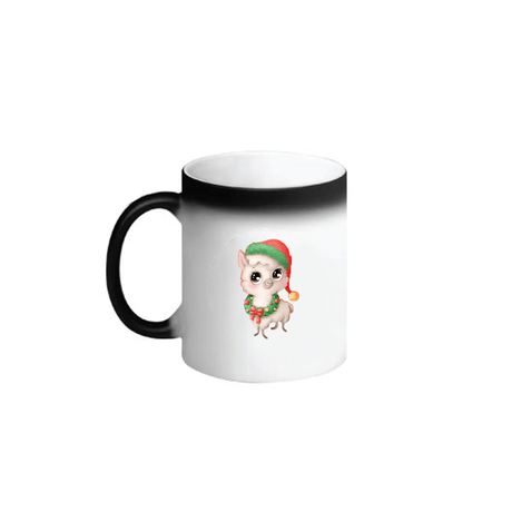 BYFT009060 BYFT Printed Magic Mugs Black Llama with Christmas Cap Ceramic Set of 1.png