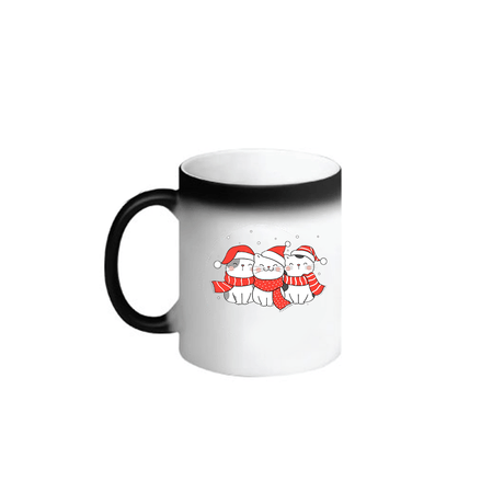 BYFT009064 BYFT Printed Magic Mugs Black Three Cats With Scarf Christmas Cap Ceramic Set of 1.png