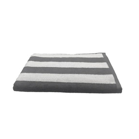 BYFT Petunia Grey - White Large Cabana Stripe 90 x 180 Cm Beach Towel Set of 01