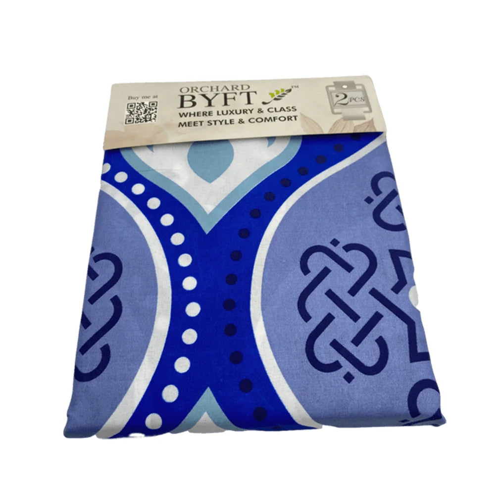 BYFT Orchard Comfort - Blue Portuguese Bed Sheet (150 x 230 Cm) with Pillow Case (50 x 75 Cm)| Microfiber, 65 Gsm, Soft & Luxurious Bed Linen