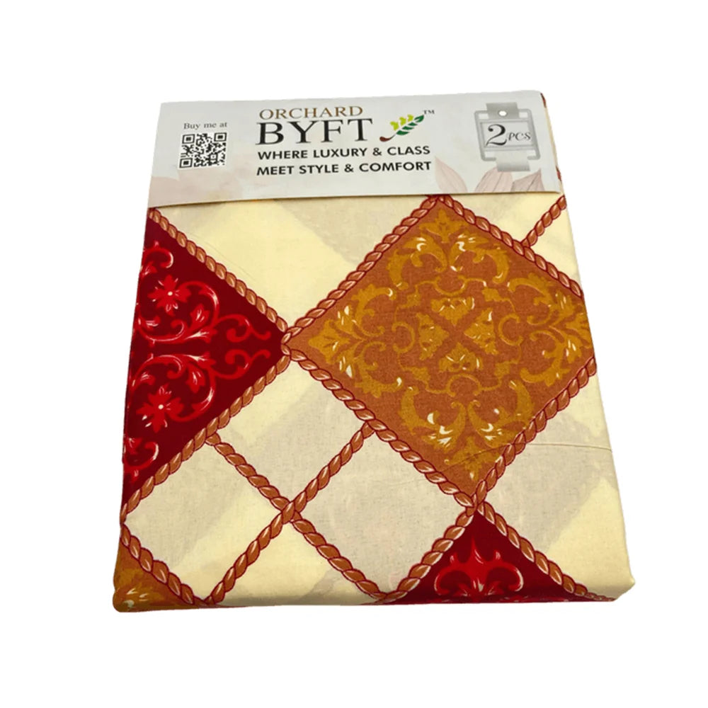 BYFT Orchard Comfort - Cream Jaipuri Patch Pattern Bed Sheet (150 x 230 Cm) with Pillow Case (50 x 75 Cm)| Microfiber, 65 Gsm, Soft & Luxurious Bed Linen