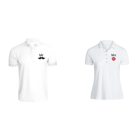 BYFT009187 BYFT Embroidered For You Cotton Couple Polo Neck White T Shirts Mr. Moustache Mrs. Lips Design Set of 2.png