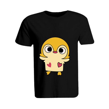 BYFT009237 BYFT Printed Cotton Female Round Neck Black T Shirts Cute Duck Design Set of 1.png
