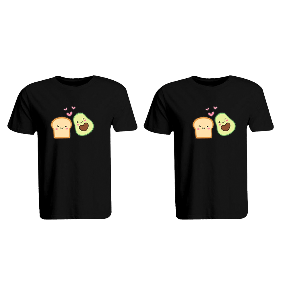 BYFT009292 BYFT Printed Cotton Couple Round Neck Black T Shirts Avacado Toast Design Set of 2.png