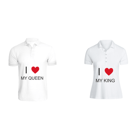 BYFT009299 BYFT Printed Cotton Couple Polo Neck White T Shirts I Love My King Queen Design Set of 2.png