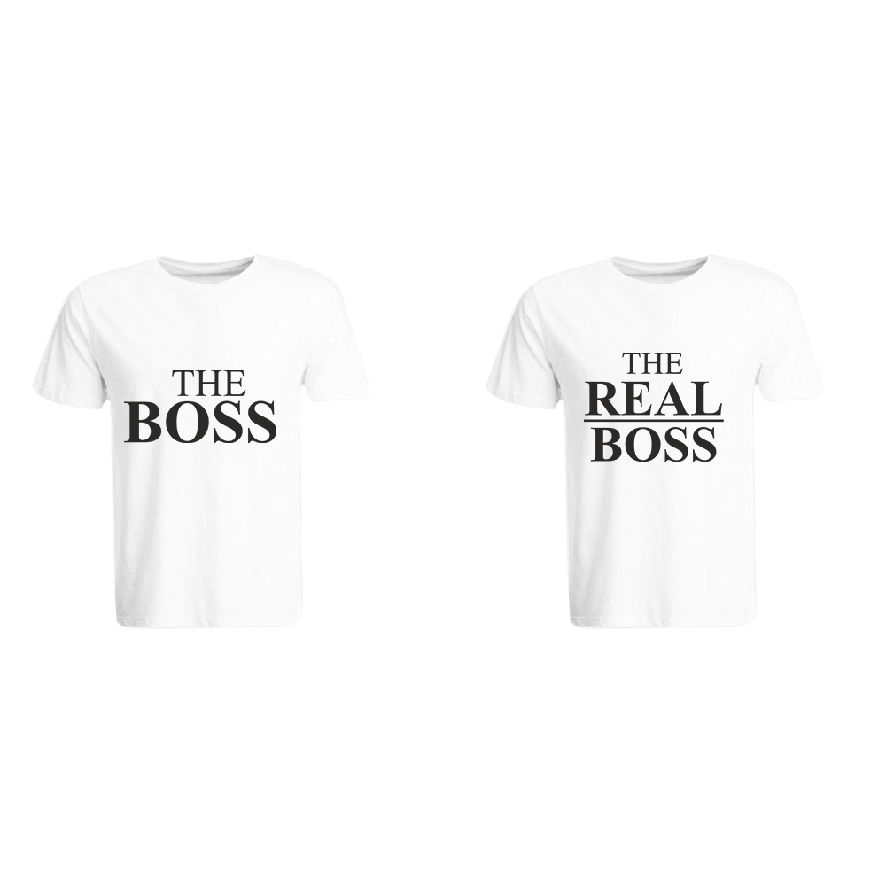 BYFT009308 BYFT Printed Cotton Couple Round Neck White T Shirts The Boss The Real Boss Design Set of 2.png
