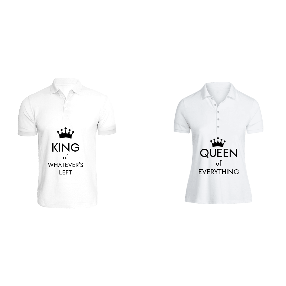 BYFT009319 BYFT Printed Cotton Couple Round Neck White T Shirts King of Whatever Left Queen of Everything Design Set of 2.png