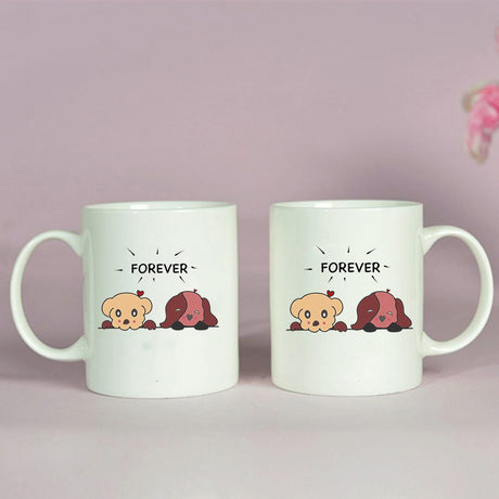 BYFT009326 BYFT Printed MUGS White Forever Design 300 ml Ceramic Set of 2.jpg