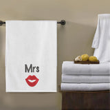BYFT Embroidered For You Personalised Cotton Towel - Mrs. Lips Design High Quality Embroidery Perfect For Gifting