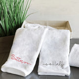 BYFT Embroidered For You Personalised Couple Towel - Better Half Design High Quality Embroidery Perfect For Gifting