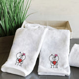 BYFT Embroidered For You Personalised Couple Towel - Him & her with Heart Design High Quality Embroidery Perfect For Gifting