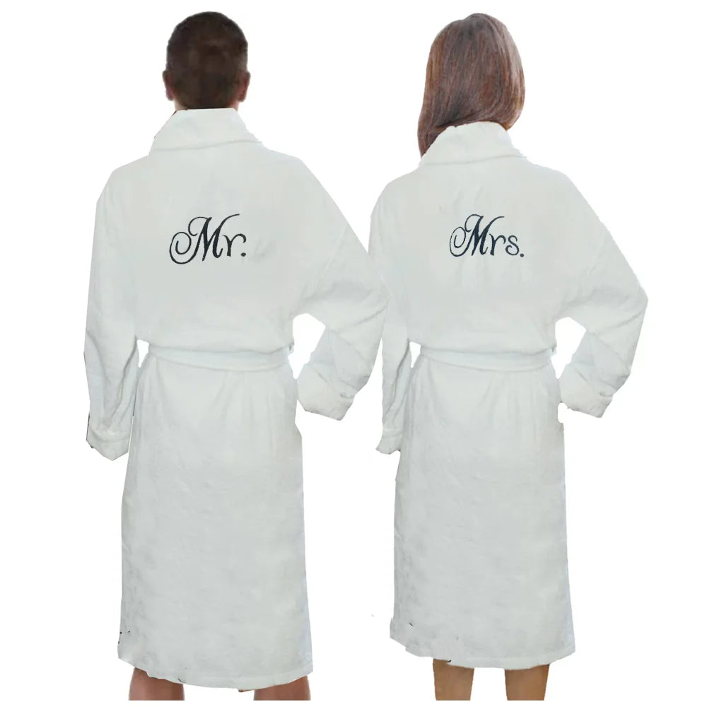 BYFT Embroidered For You Personalised Couple Bathrobe - Mr. & Mrs. Design High Quality Embroidery Perfect For Gifting