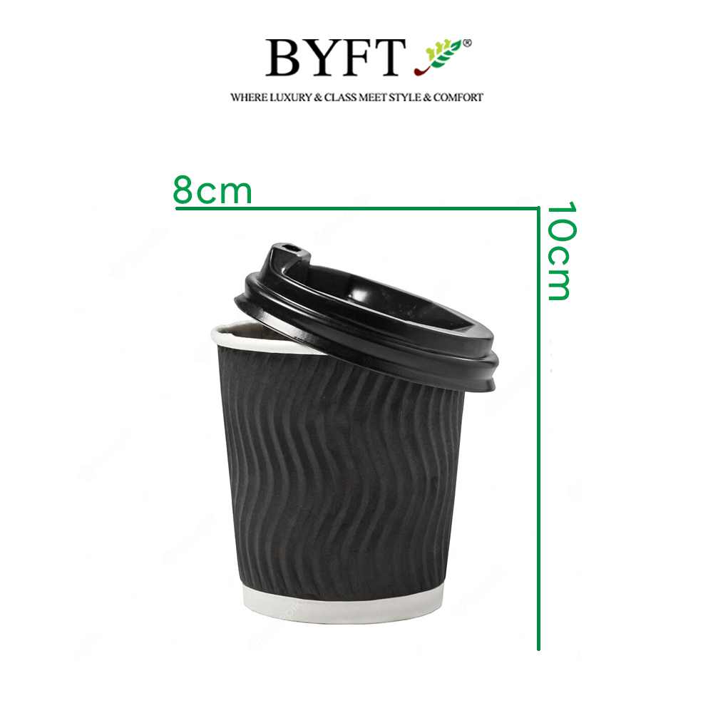 BYFT Ripple Paper Cup (25 Pcs) Hot Beverage, Recyclable