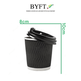 BYFT Ripple Paper Cup (25 Pcs) Hot Beverage, Recyclable