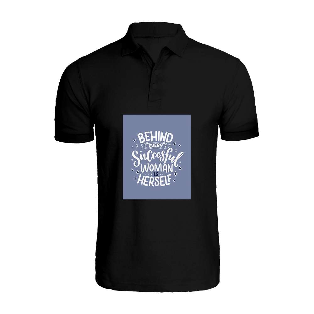 BYFT009434 BYFT Printed Polo Neck Black T Shirt Behind Every Succesful Women is Herself Design Set of 1.jpg