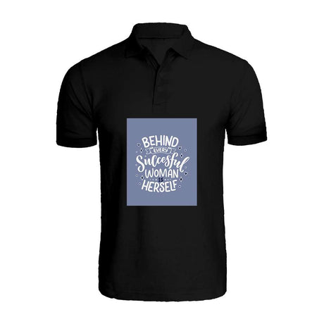 BYFT009434 BYFT Printed Polo Neck Black T Shirt Behind Every Succesful Women is Herself Design Set of 1.jpg