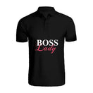 BYFT009435 BYFT Printed Polo Neck Black T Shirt Boss Lady Design Set of 1