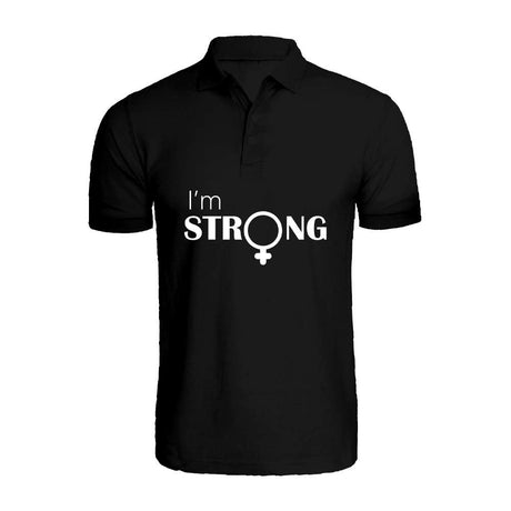 BYFT009437 BYFT Printed Polo Neck Black T Shirt I am Strong Design Set of 1.jpg