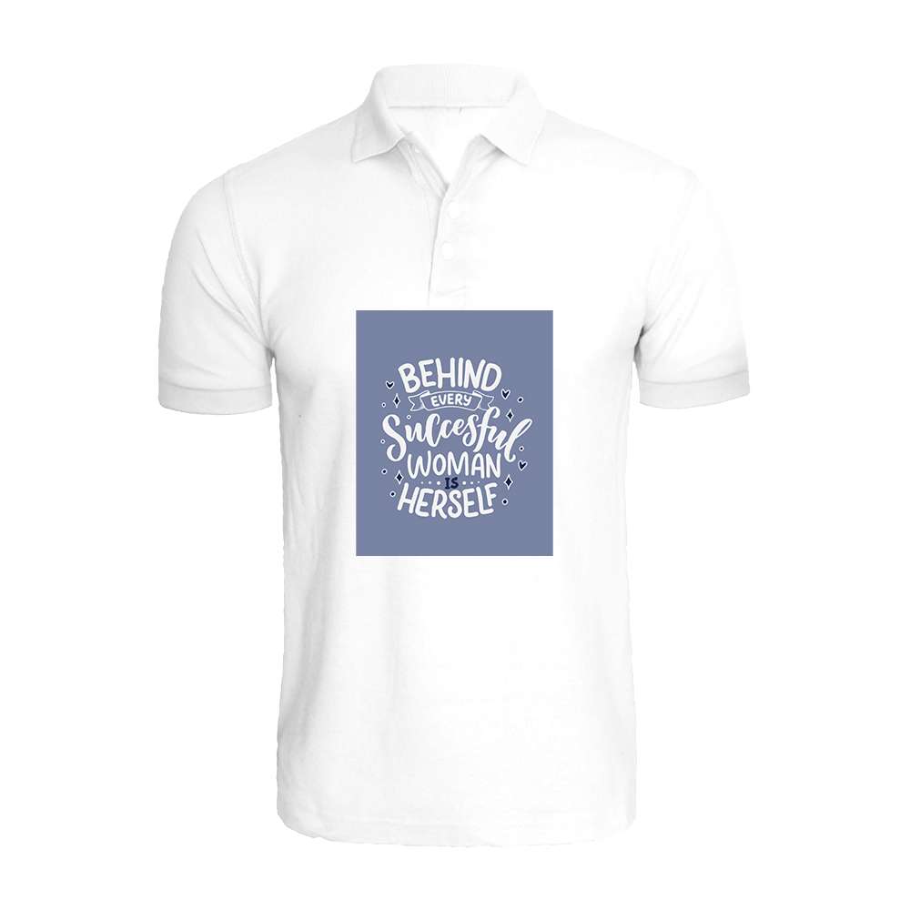 BYFT009450 BYFT Printed Polo Neck White T Shirt Behind Every Succesful Women is Herself Design Set of 1.jpg