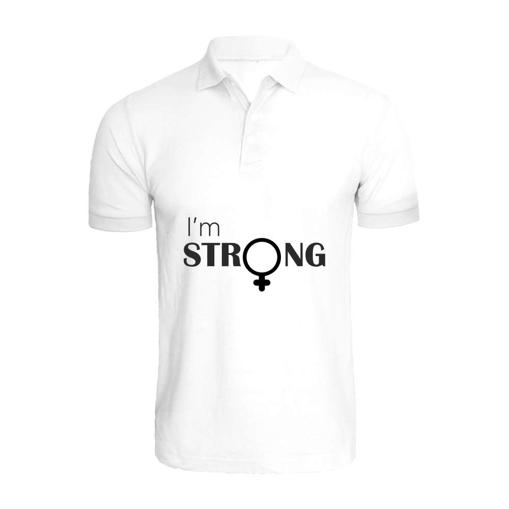 BYFT009453 BYFT Printed Polo Neck White T Shirt I am Strong Design Set of 1.jpg