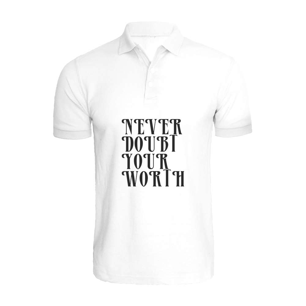 BYFT009454 BYFT Printed Polo Neck White T Shirt Never Doubt your worth Design Set of 1.jpg